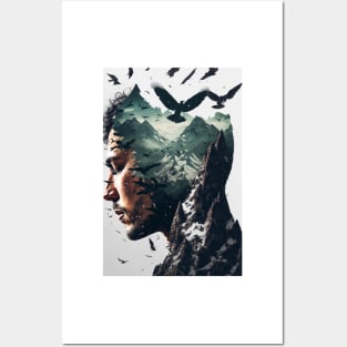 Man Double Exposure Posters and Art